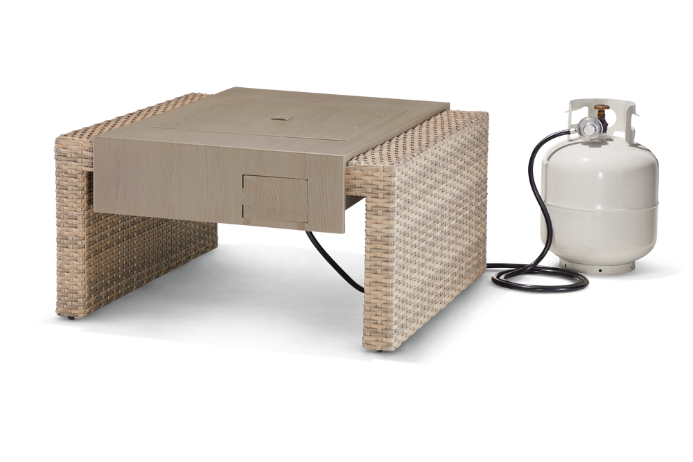 Canvas Bala Wicker Propane Gas Outdoor Fire Pit Table, 50,000 BTU, Square, 34in Canadian Tire