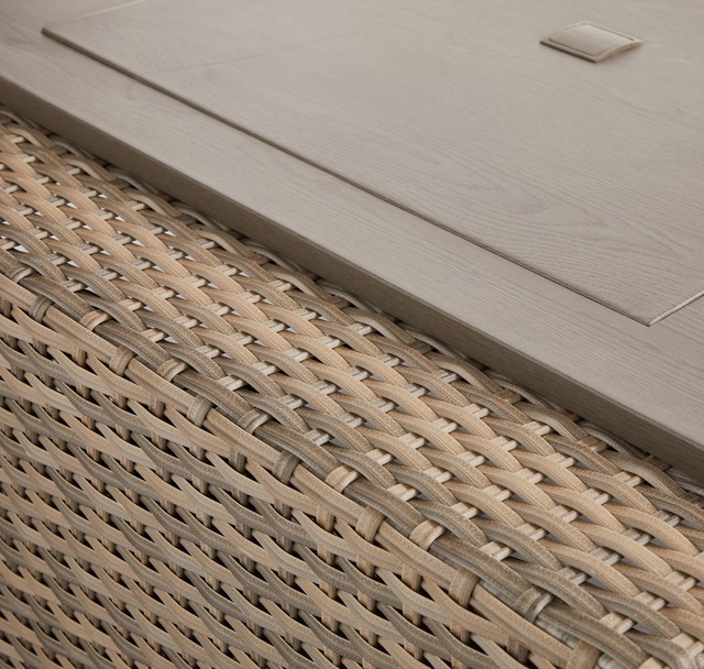 Canvas Bala Wicker Propane Gas Outdoor Fire Pit Table, 50,000 BTU