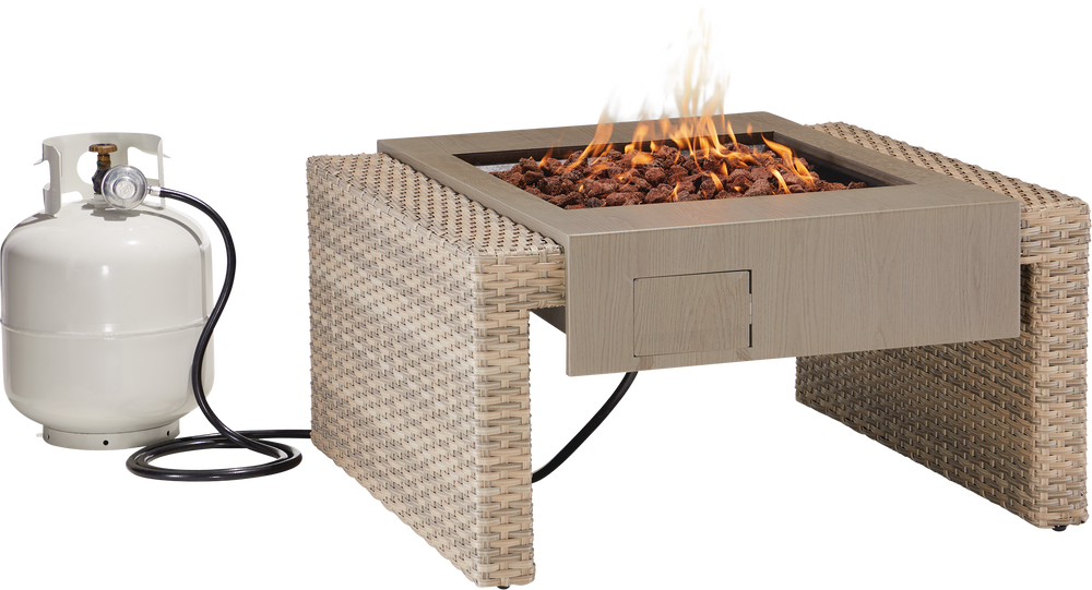 Canvas Bala Wicker Propane Gas Outdoor, Cylinder Fire Pit Propane