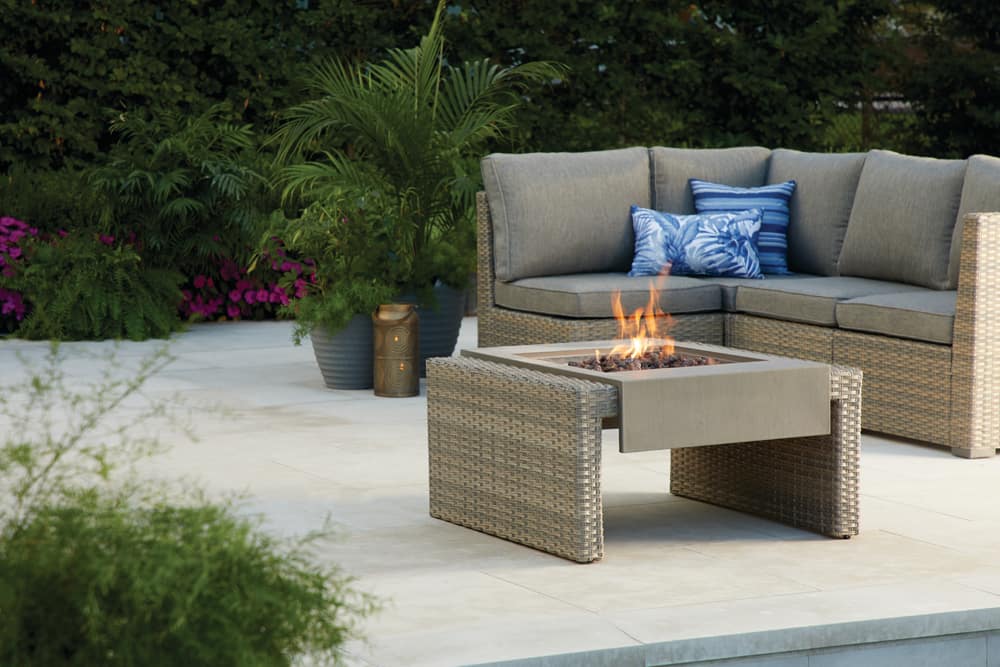 Canvas Bala Wicker Propane Gas Outdoor, Gas Fire Pit Table Combo