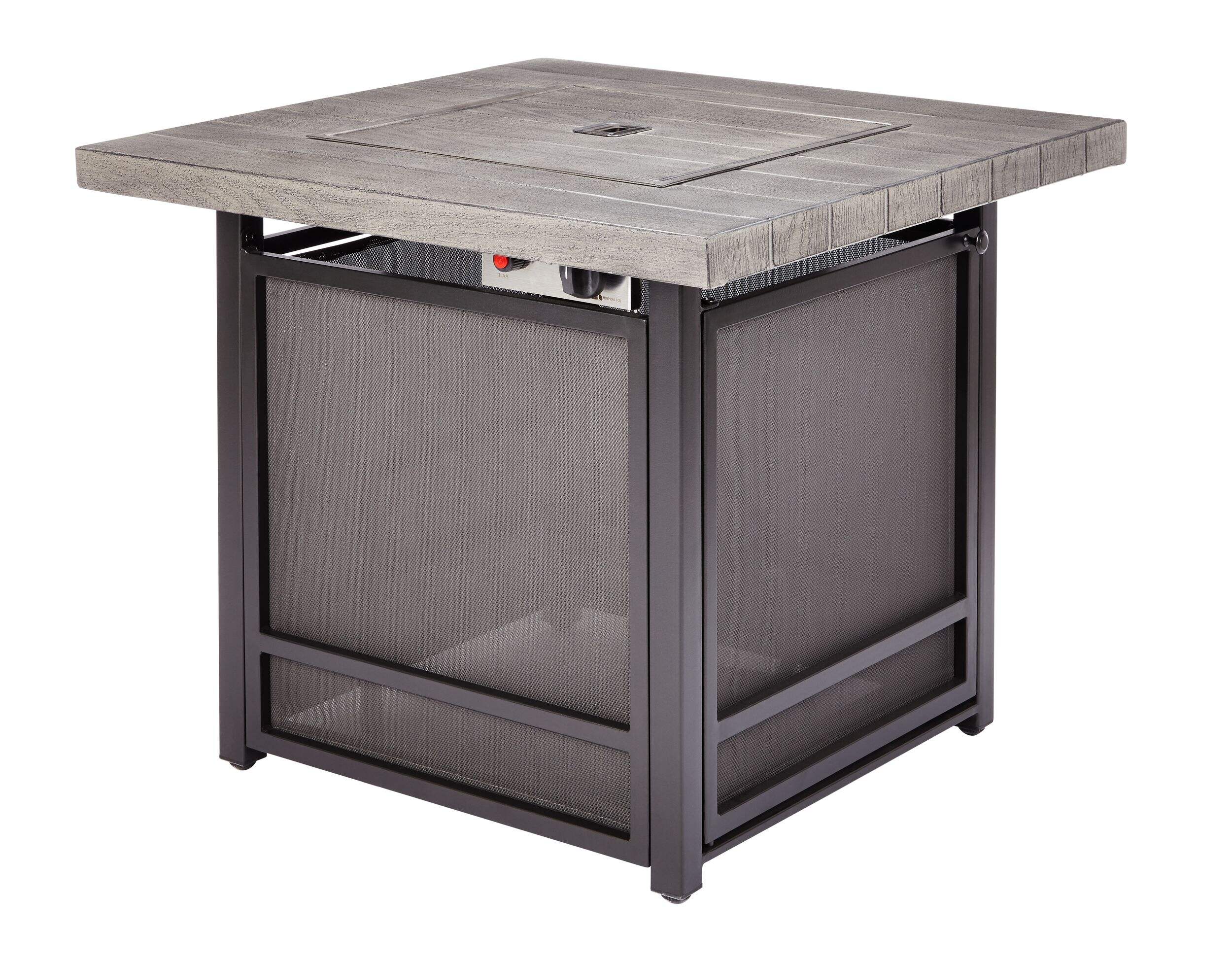 Canvas Breton Outdoor Fire Table 40,000 BTU, Grey Front_Three_Fourths_Angled_Right