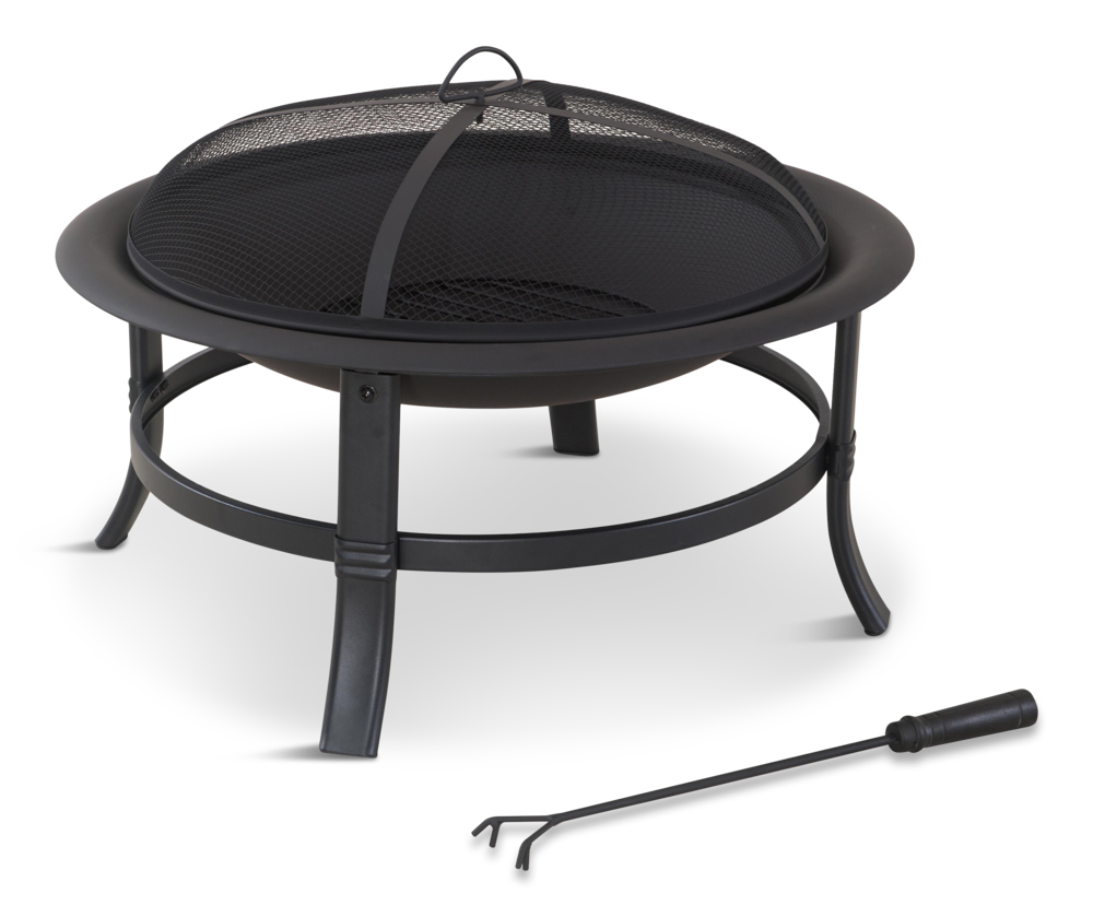 For Living Augusta Round Wood Burning Outdoor Fire Bowl/Fire Pit w/  Fireplace Poker, 29.5 x 19-in Canadian Tire
