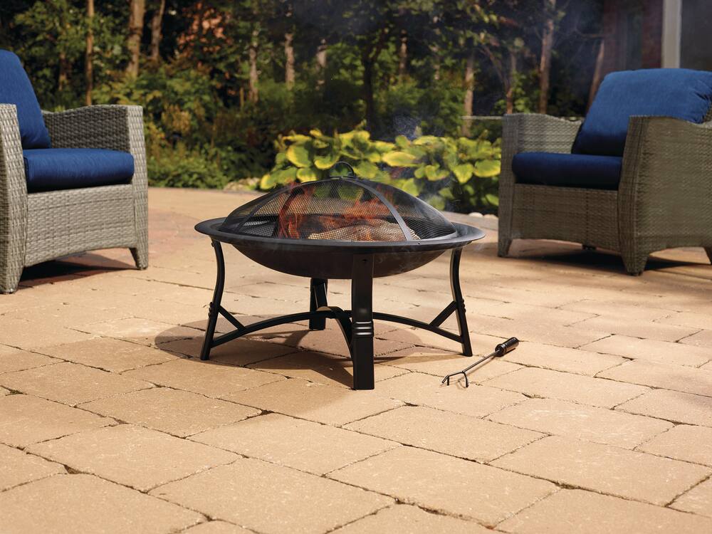 For Living Augusta Round Wood Burning, Fire Pit Spark Screen Canadian Tire