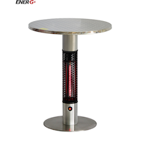 EnerG+ Infrared Electric Patio Heater, Brass Bistro Table Front_Elevated