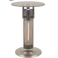 EnerG+ Infrared Electric Patio Heater, Round Glass Bistro Table Front_Elevated
