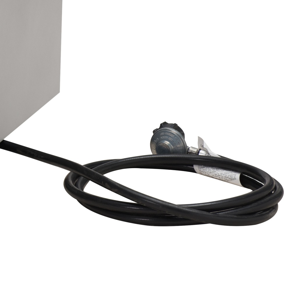 Table rectangulaire en béton avec foyer d’extérieur au propane Sunjoy