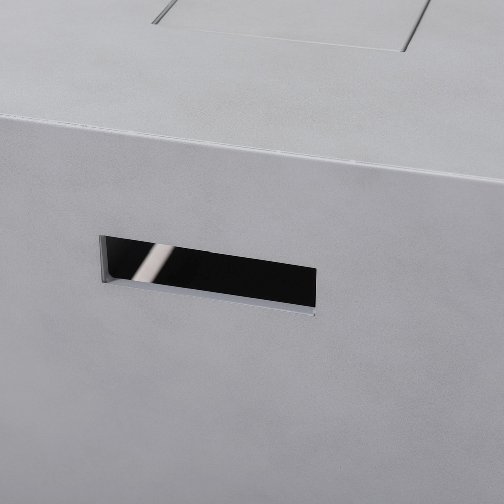 Table rectangulaire en béton avec foyer d’extérieur au propane Sunjoy