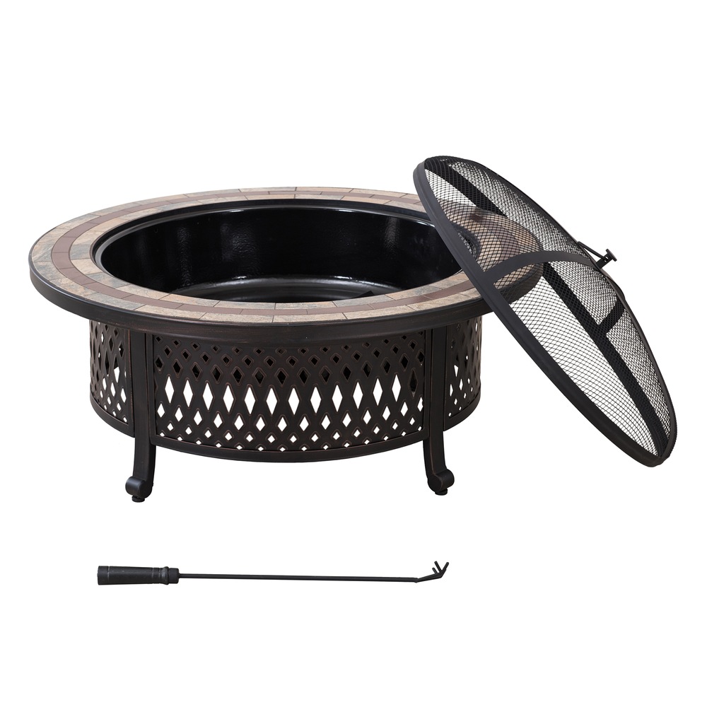 Sunjoy Round Wood Burning Firepit, 40in Canadian Tire