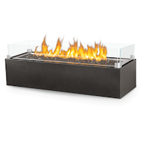 Napoleon Linear Gas Patioflame Table, Gas Firepit with Glass Ember Bed, Stainless Steel Construction, Burner Cover Included Front_Angled_Left