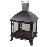 Pleasant Hearth Stratford Wood Burning Fire Pit House, 25.9 x 22 x 43.3-in Front_Three_Fourths_Angled_Left