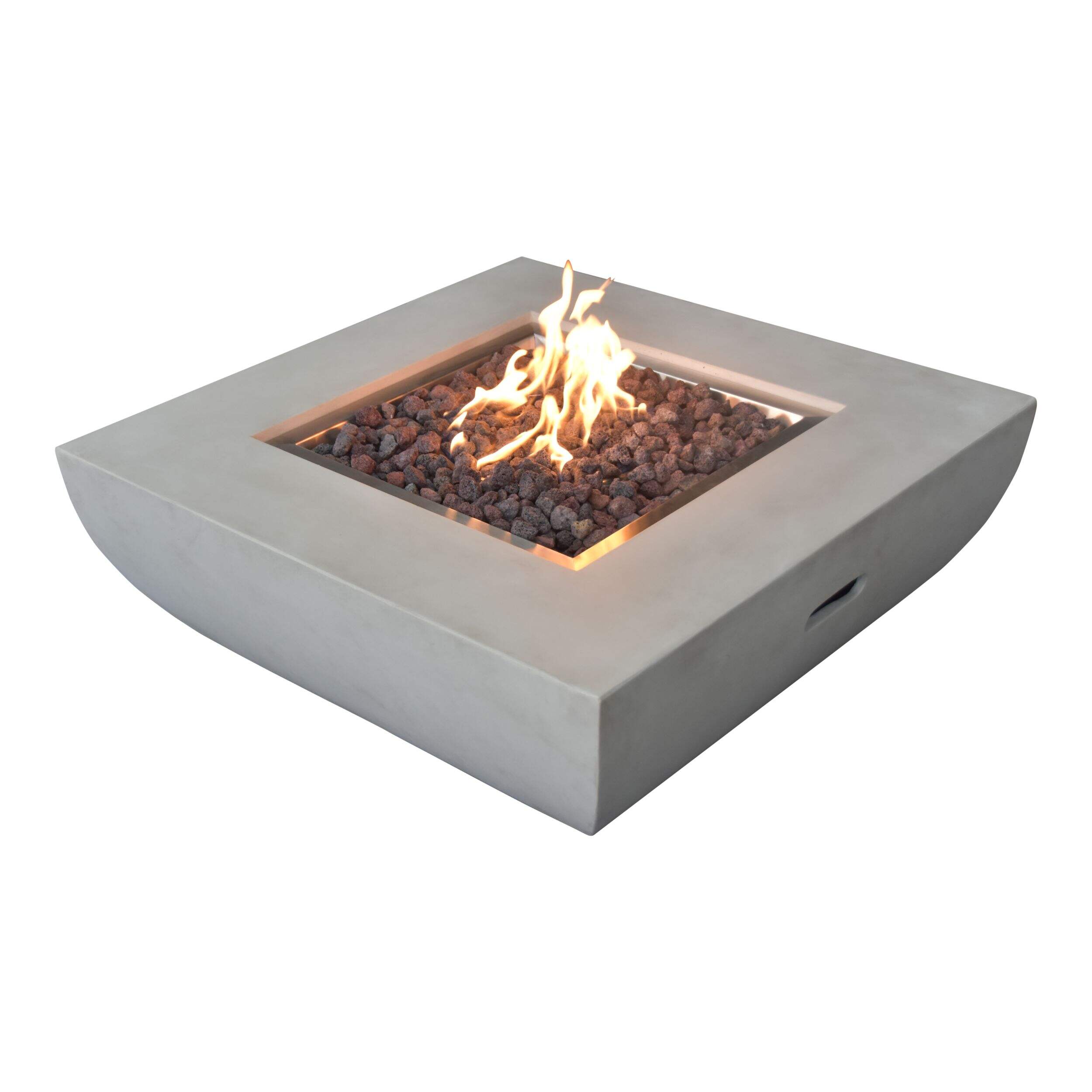 Modeno Florence Outdoor Gas Fueled Fire Table, 50,000 BTUs, 34 x 34 x 14-in Front_Angled_Left