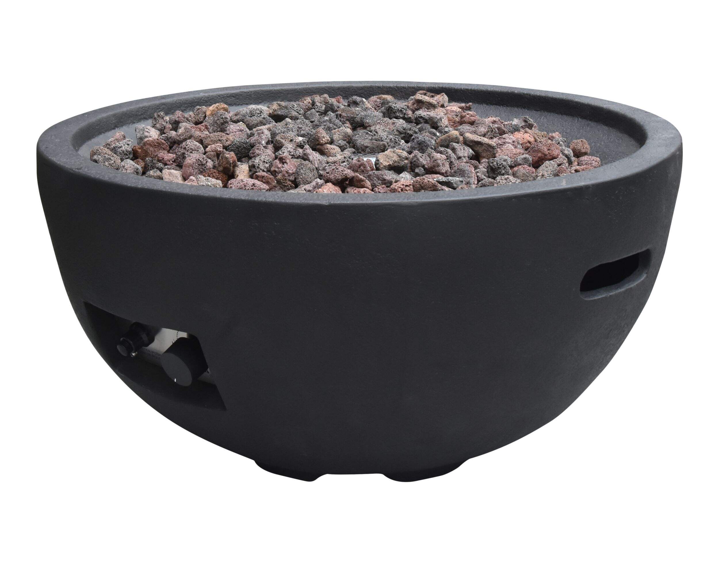 Modeno Jefferson Round Gas Fueled Outdoor Fire Bowl with PVC Cover,  40,000 BTUs, 13.7-in Front_Angled_Left