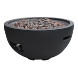 Modeno Jefferson Outdoor Gas-Fueled Fire Bowl with PVC Cover, 40,000 BTUs, 26 x 26 x 13-in Front_Angled_Left