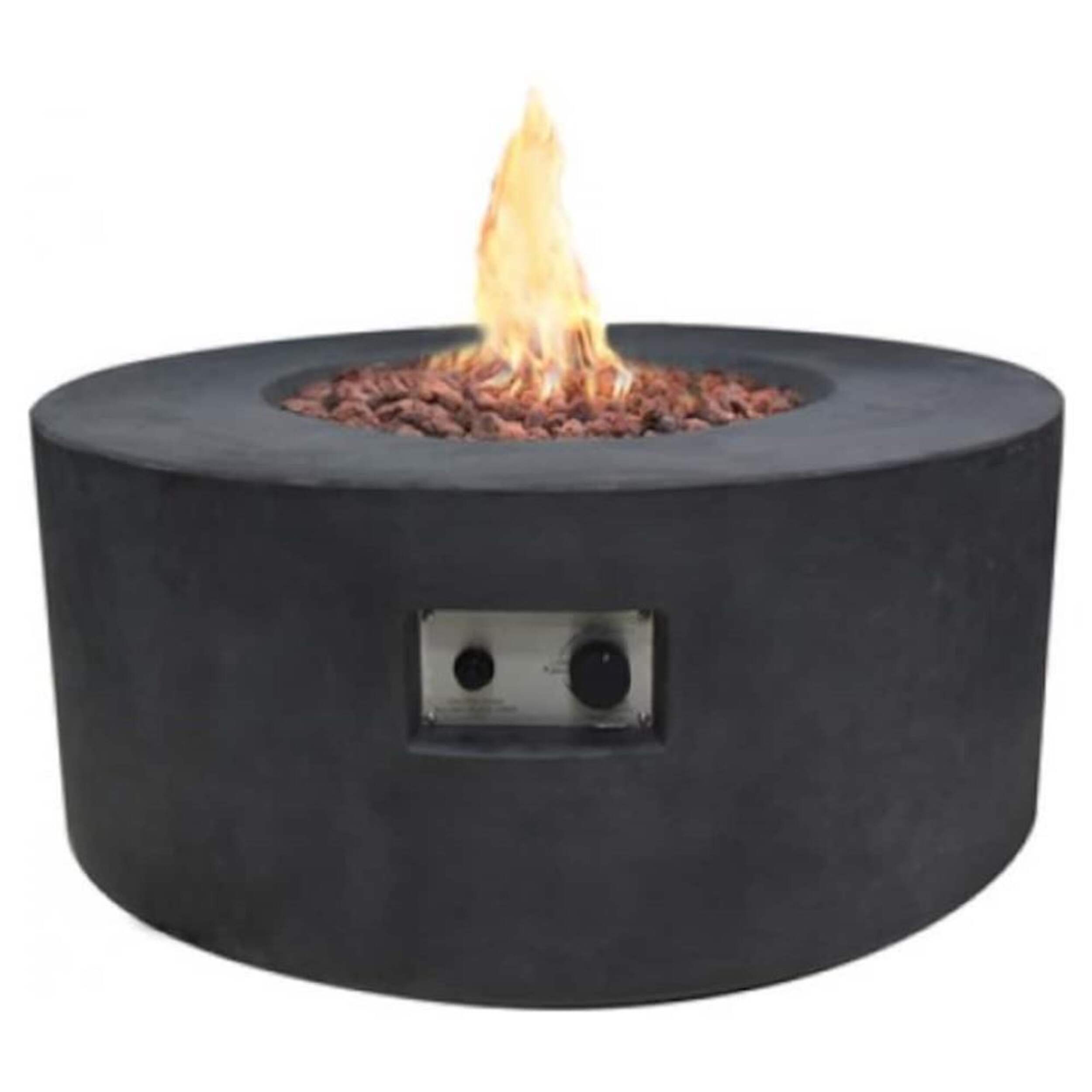 Modeno Venice Outdoor Round Stainless Steel Fire Table, Gas-Fueled, 34 x 34 x 14-in Front_Elevated