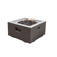 Modeno Ridgefield Outdoor Gas-Fueled Fire Bowl with PVC Cover, 40,000 BTUs, Square