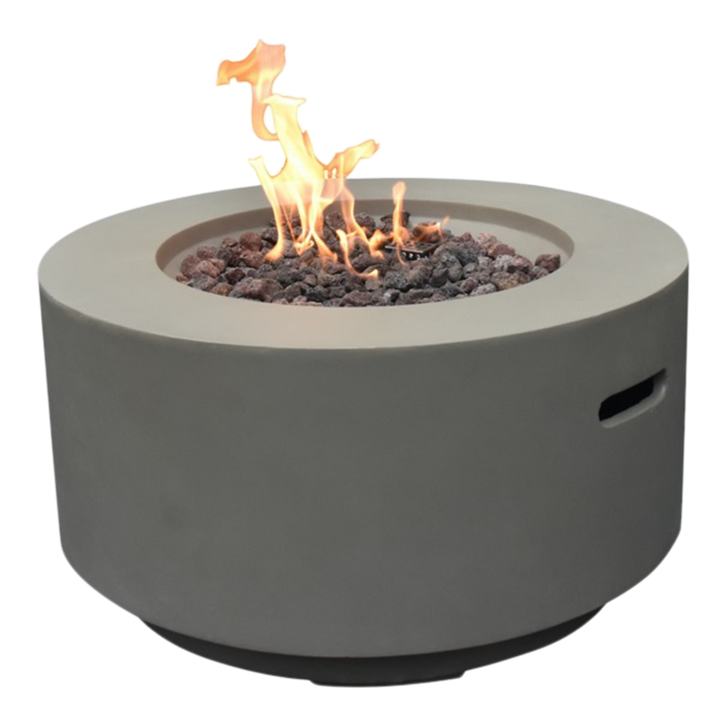Modeno Waterford Propane Fueled Round Fire Table with PVC Cover, 40,000 BTUs Front_Angled_Left