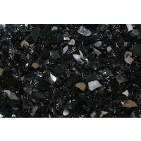 Verre trempé réfléchissant pilé pour foyer d'extérieur Elementi, noir de carbone CloseUp