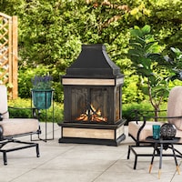 Foyer à bois Sunjoy, noir, 23,62 x 35,43 x 56,69 po Front_Angled_Left