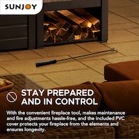 Foyer à bois Sunjoy avec porte-bûches, noir et gris, paq. 3