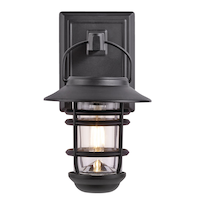 NOMA Outdoor Pure White 10 LM LED Solar Filament Wall Mounted Deck Lights, Black Front_Flat