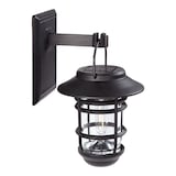 NOMA Outdoor Pure White 10 LM LED Solar Filament Wall Mounted Deck Lights, Black Front_Angled_Right