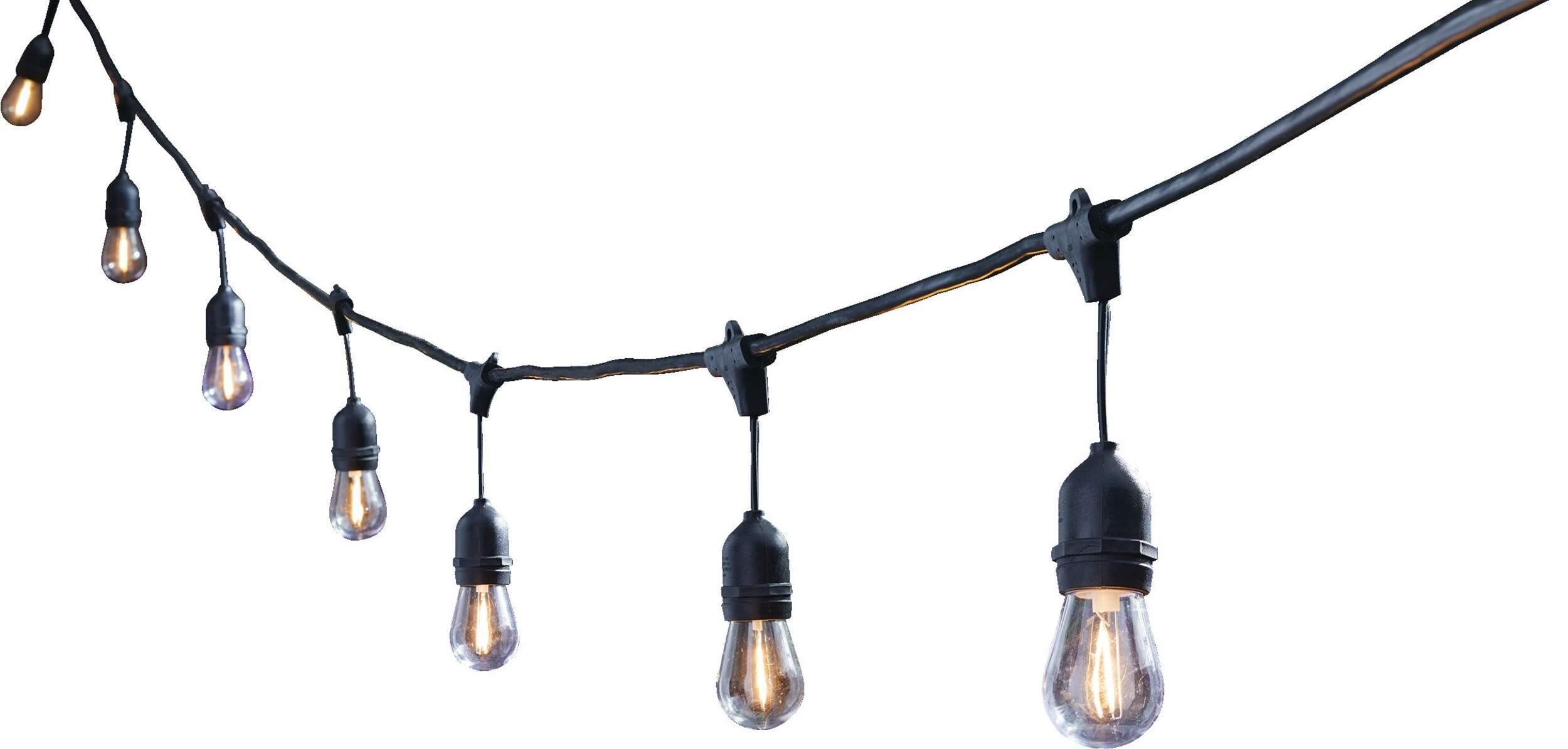 NOMA Garden & Pathway Plug-In Filament String Lights, Warm White LED, 9.1-m Front_Angled_Left