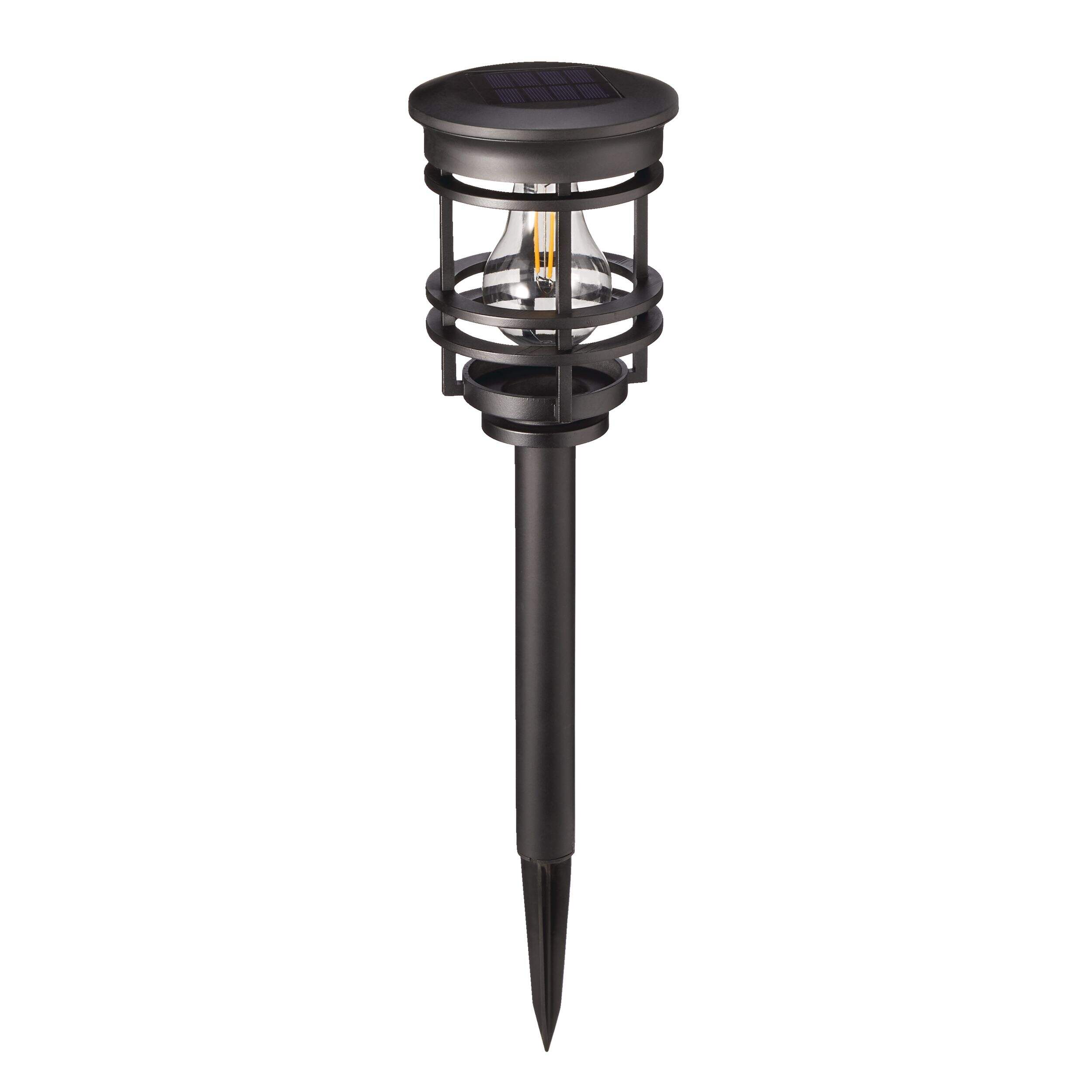 NOMA Outdoor Warm White LED Solar V-Filament Garden & Pathway Stake Light Front_Elevated