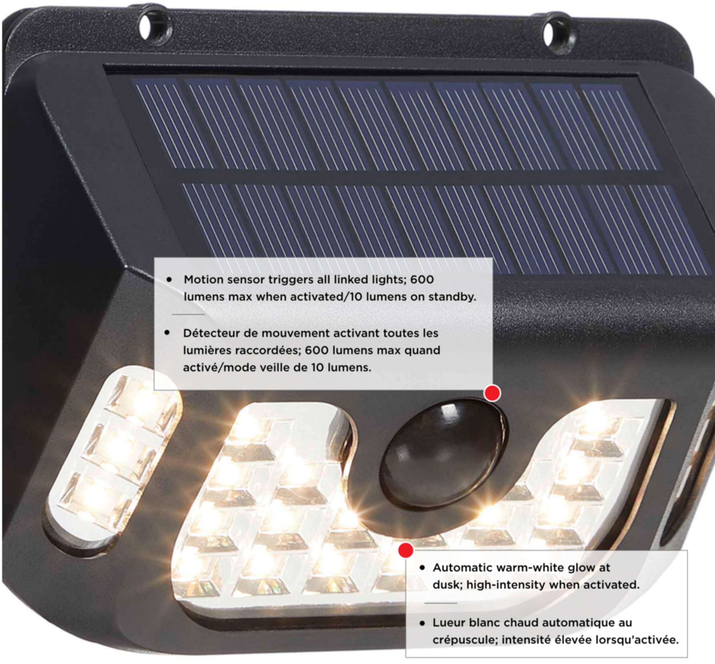 NOMA Outdoor Warm White 10600 LM LED Solar Motion Sensor Wall Mounted