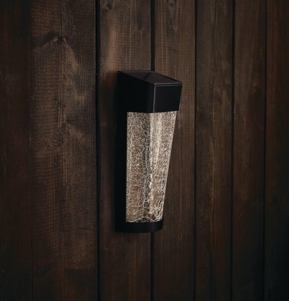 NOMA Outdoor Warm White 10 LM LED Solar Glass Wedge Wall Mounted Deck Lights, Black Canadian Tire