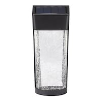 NOMA Outdoor Warm White 10 LM LED Solar Glass Wedge Wall Mounted Deck Lights, Black Front_Flat