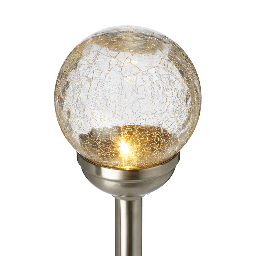 NOMA Outdoor Warm & Pure White LED Solar Crackle Glass Garden & Pathway