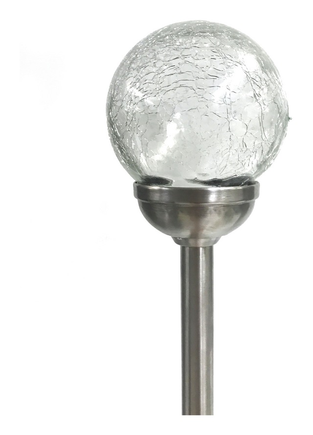 NOMA Outdoor Warm & Pure White LED Solar Crackle Glass Garden & Pathway Stake Light Canadian Tire