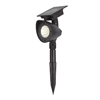 NOMA 5X High-Output Cool White LED Solar Landscape Spotlight for Outdoor Patio, 2-pk Front_Three_Fourths_Angled_Left