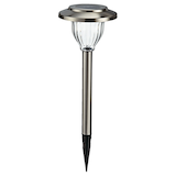 Lampes solaires d'extérieur NOMA à DEL en acier inoxydable pour jardin et sentier, blanc pur, paq. 10 Front_Elevated