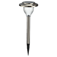 NOMA Outdoor Pure White LED Solar Stainless Steel Garden & Pathway Stake Lights, 10-Pk Front_Elevated