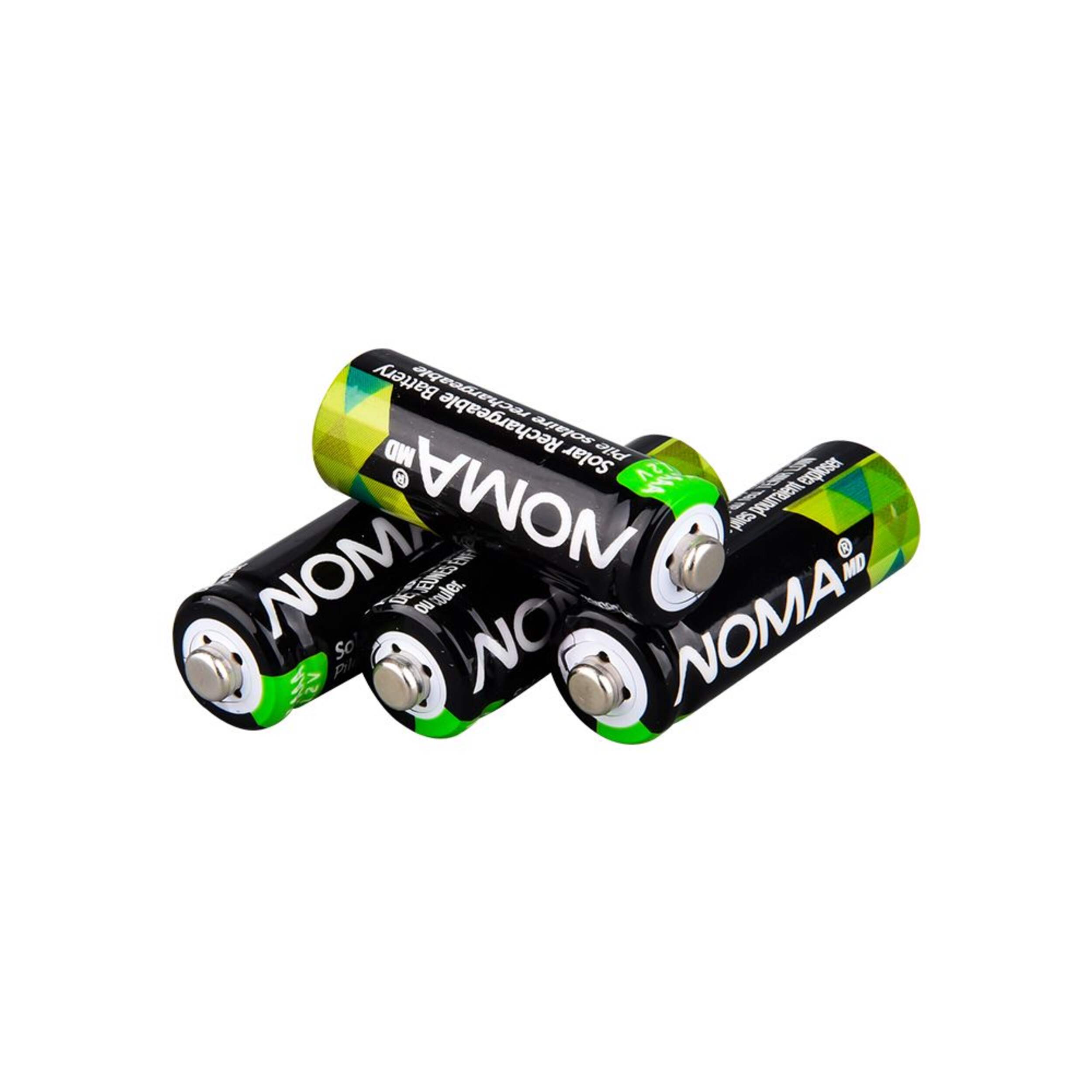 NOMA 2/3 AAA Ni-MH 200mAh Rechargeable Batteries for Solar Lights, 1.2V, 4-pk Composite_or_Mixed