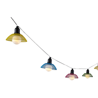 For Living Multicolor Umbrella Solar Powered Garden String Lights, Warm White LEDs