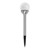 For Living Outdoor Cool White LED Solar Crackle Glass Garden & Pathway Stake Light Front_Flat