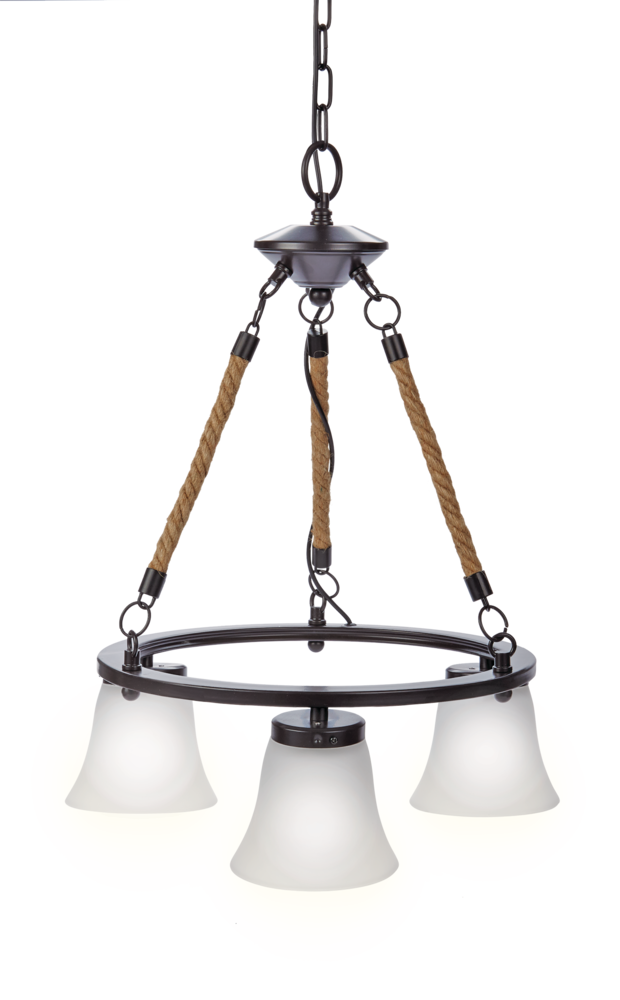 CANVAS Berkshire Outdoor White LED Solar 3Light Chandelier, For Patio