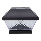 NOMA Outdoor Warm White 1.2LM LED Solar Post Cap Deck Lights, 6-pk, Black Front_Elevated