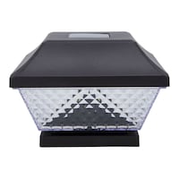 NOMA Outdoor Warm White 1.2LM LED Solar Post Cap Deck Lights, 6-pk, Black Front_Elevated
