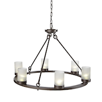 CANVAS Sonoma Outdoor Warm White LED Solar 6-Light Chandelier, For Patio & Gazebo Front_Elevated