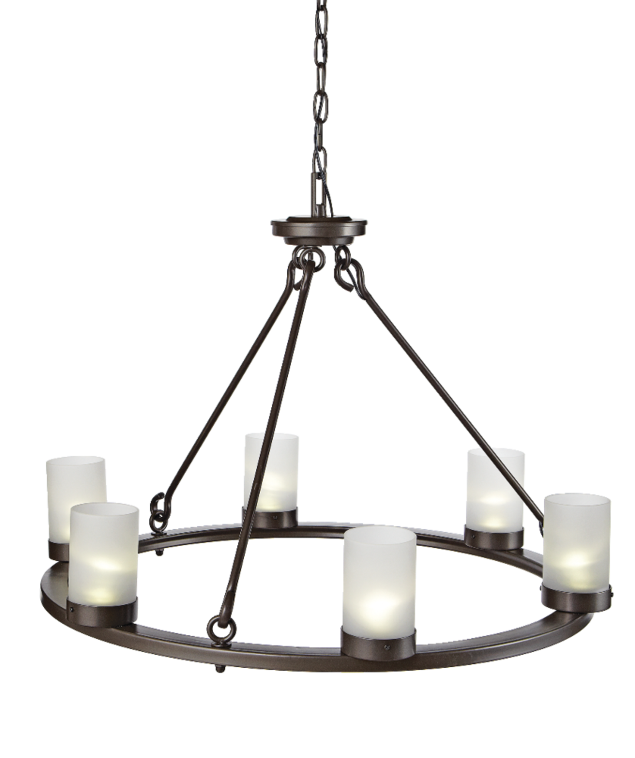 CANVAS Sonoma Outdoor Warm White LED Solar 6-Light Chandelier, For Patio & Gazebo Front_Elevated