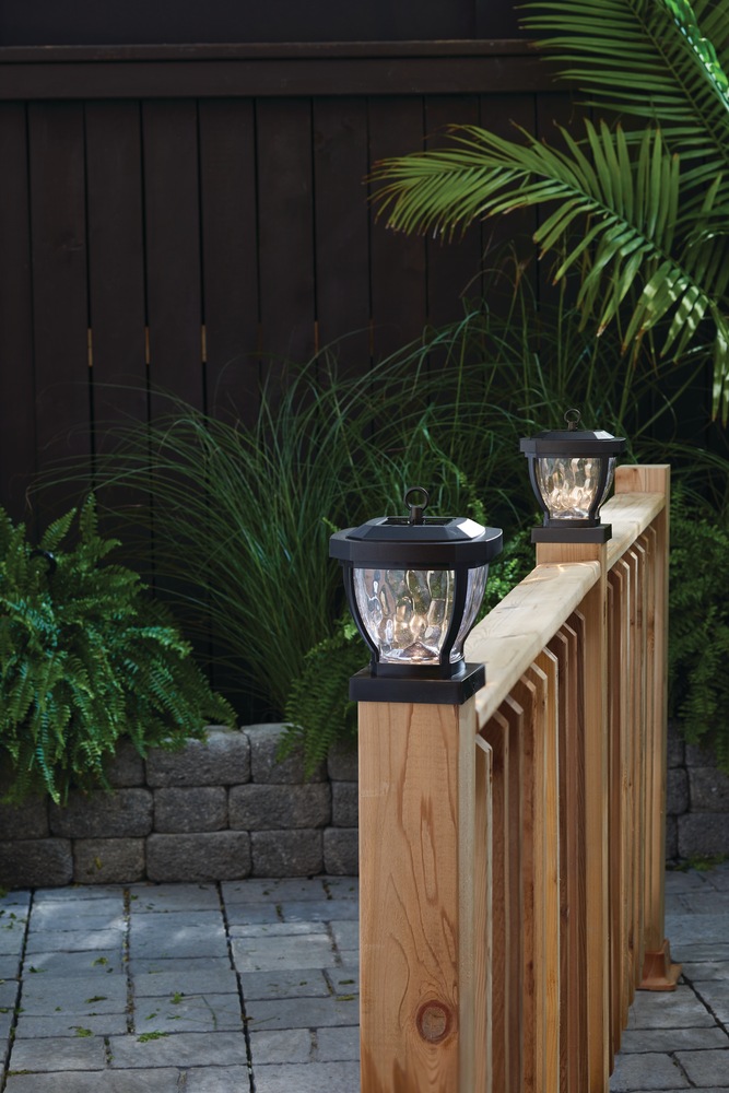 NOMA Outdoor Warm White 8 LM LED Solar Nautical Post Fence Lights, 4x4