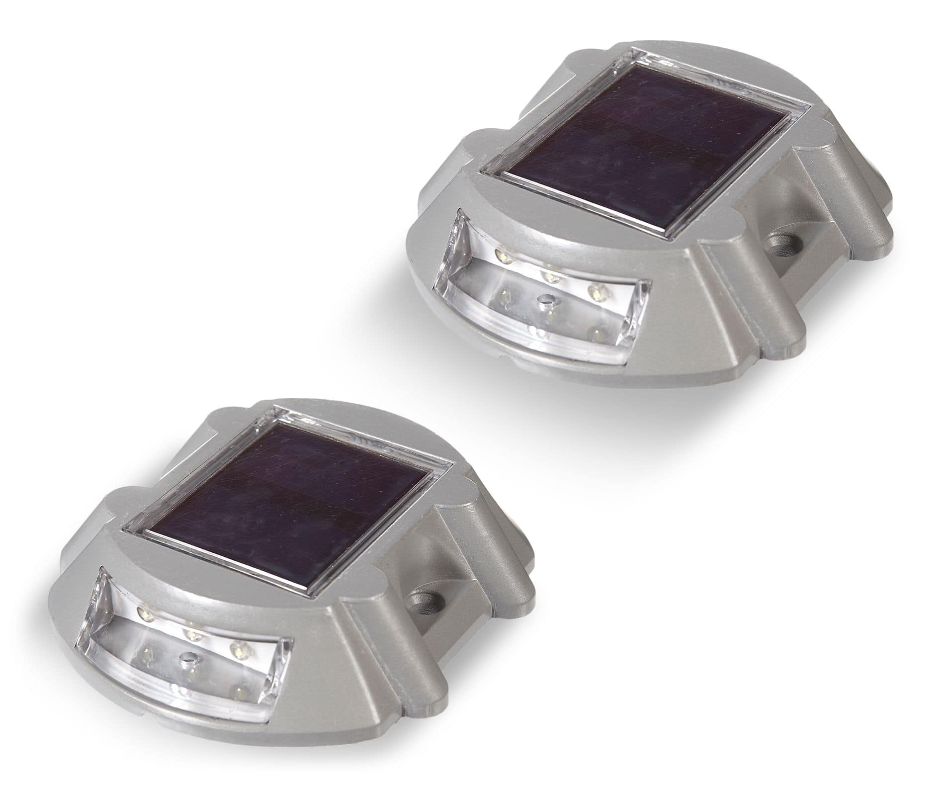 NOMA Outdoor Pure White LM LED Solar Aluminum Markers Deck Lights, 2-pk,  Silver Canadian Tire