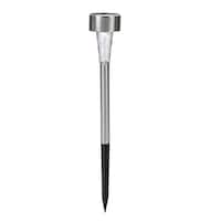 For Living Outdoor Cool White LED Solar Stainless Steel Pathway & Garden Stake Light Front_Elevated