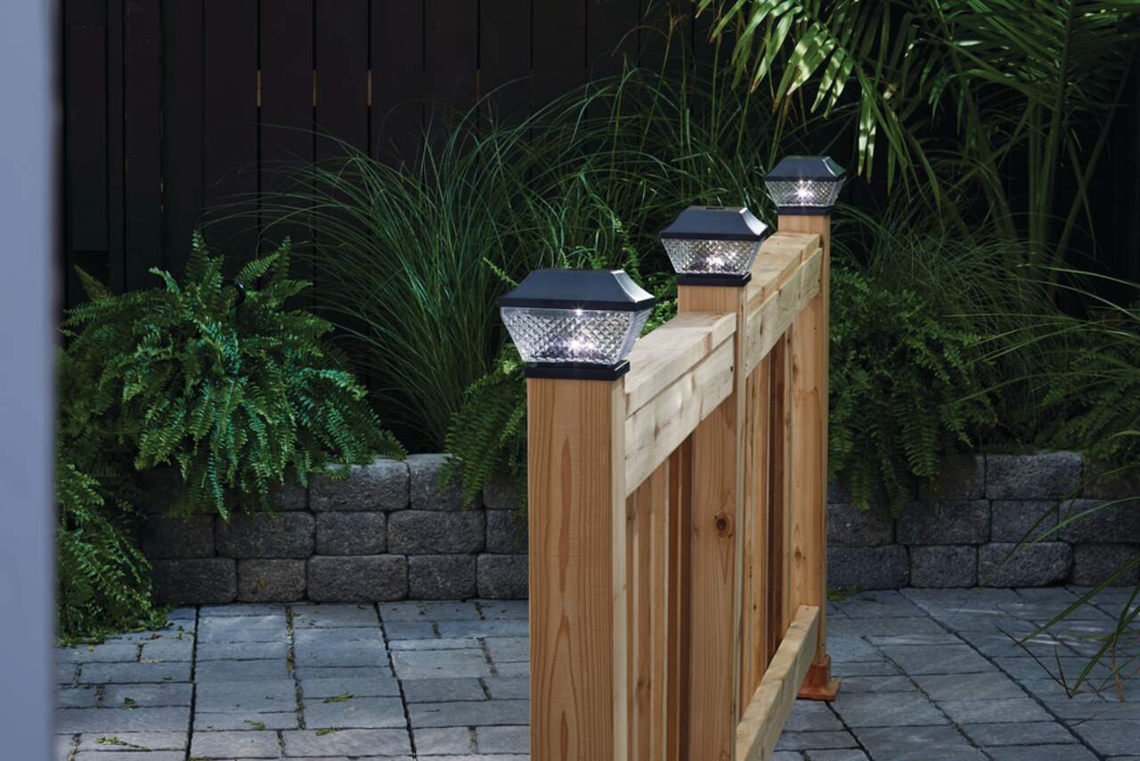 NOMA Outdoor Natural White 8 LM LED Solar Post Cap Fence Lights 6
