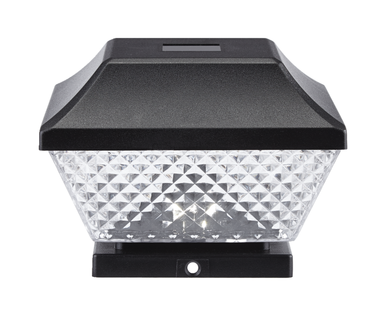 NOMA Outdoor Natural White 8 LM LED Solar Post Cap Fence Lights 6 pk Black