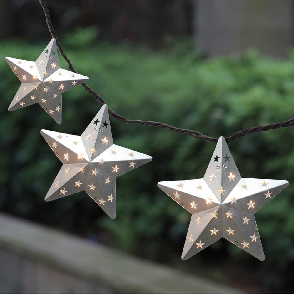 galvanized star string lights