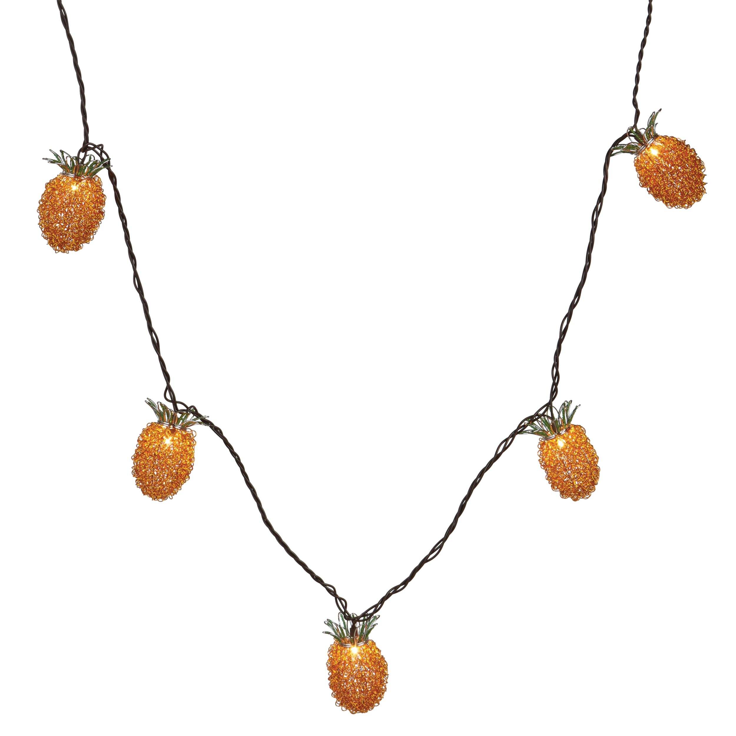 CANVAS Outdoor Clear White Incandescent Plug-In Pineapple  String Lights, 3.5-m Front_Elevated